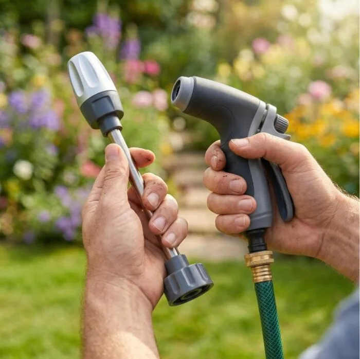 Qinux AquoXis Product and Its Nozzle holding in hands